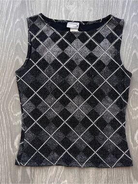90s Glitter Argyle Tank Top
